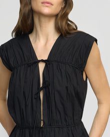 Renee | Neha Tie-Front Organic Cotton Blouse in Size Small