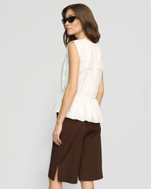 Renee | Neha Tie-Front Organic Cotton Blouse in Size Small