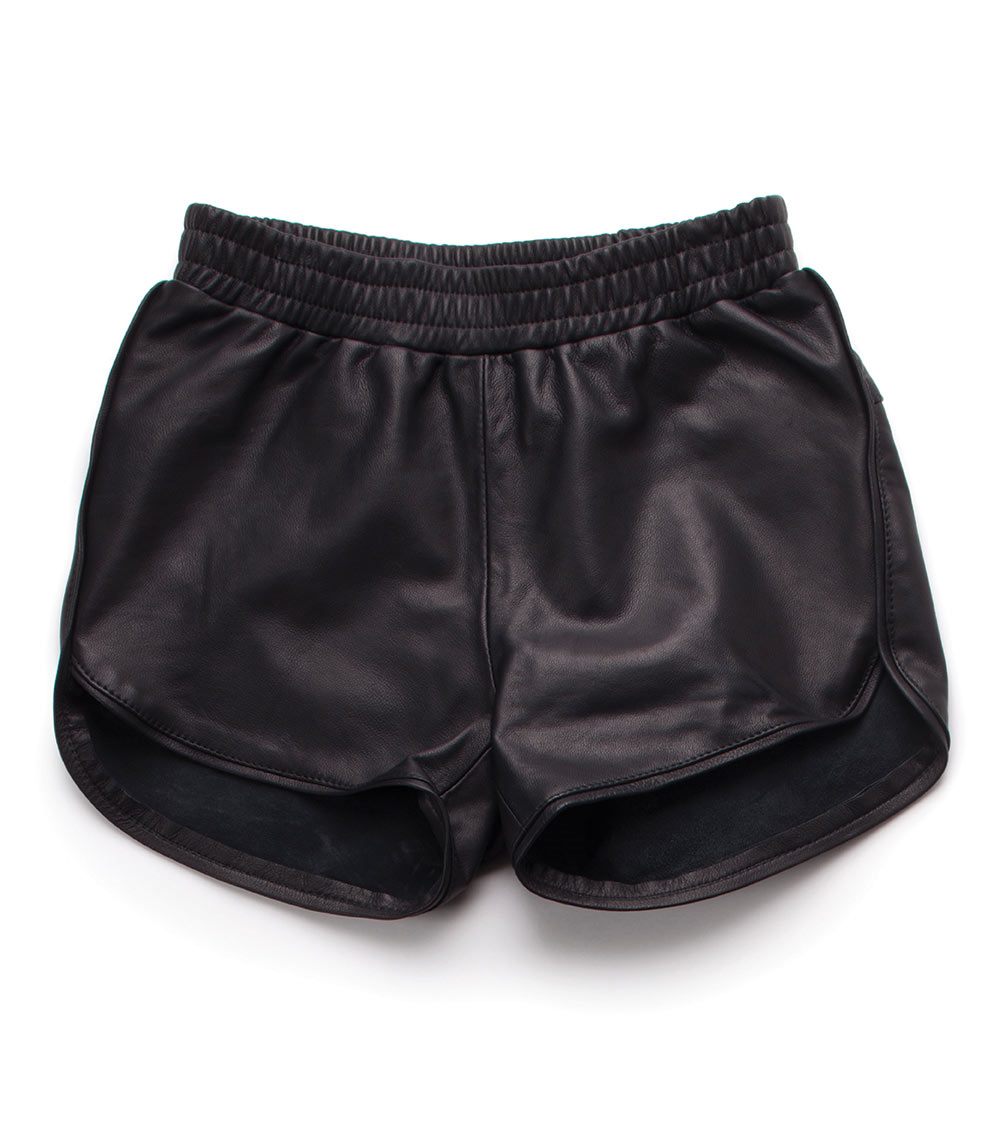 Kid | Leather Gym Shorts | Black