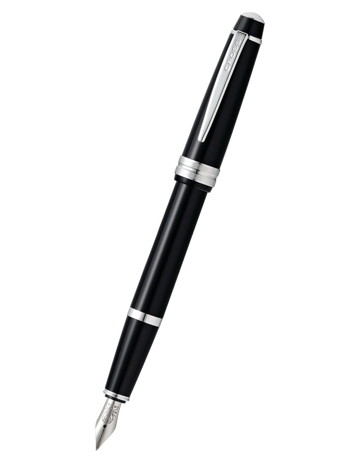 Bailey Resin Fine Nib Fountain Pen | Light Polished Black