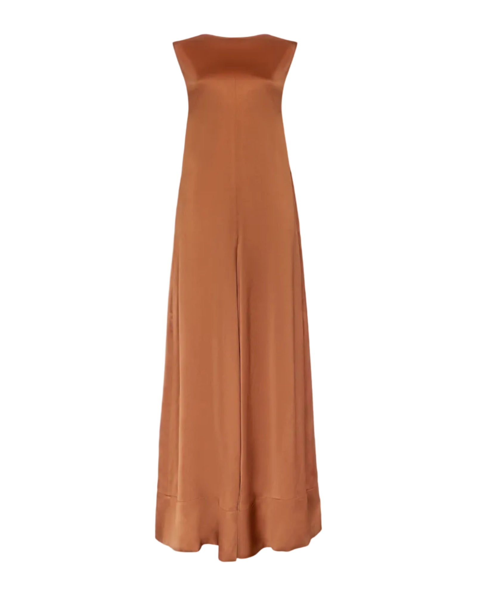 Sliced Back Palazzo Jumpsuit | Caramel