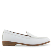 Edna Tailored Loafer | White Faux Leather