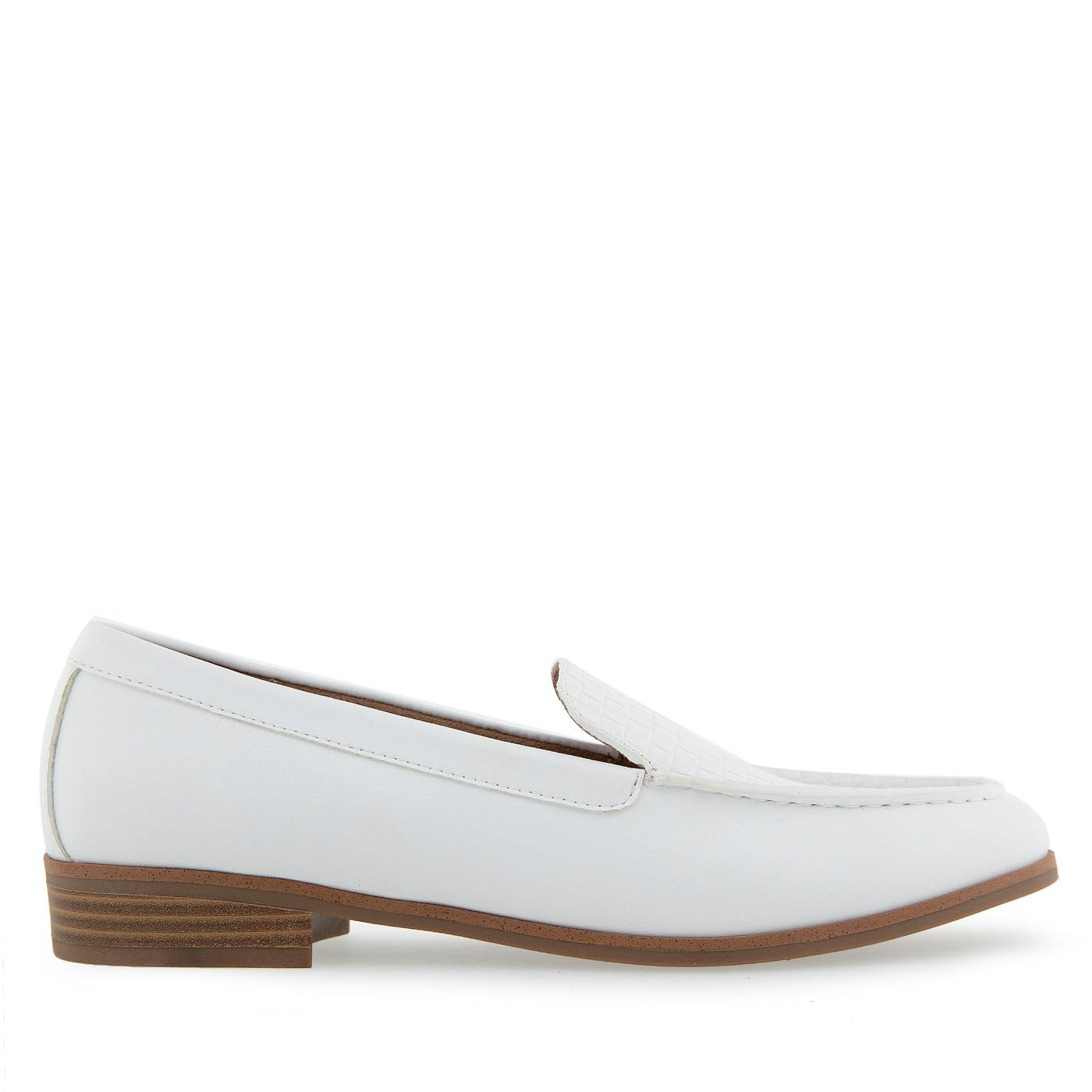 Edna Tailored Loafer | White Faux Leather