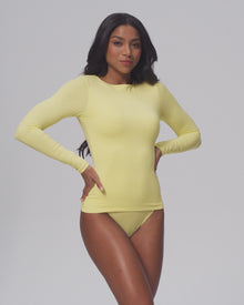 Crew Neck Long Sleeve Top | White