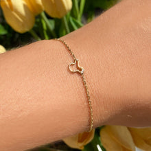 14k gold Demi Pave Ripple Chain Bracelet styled on a wrist 