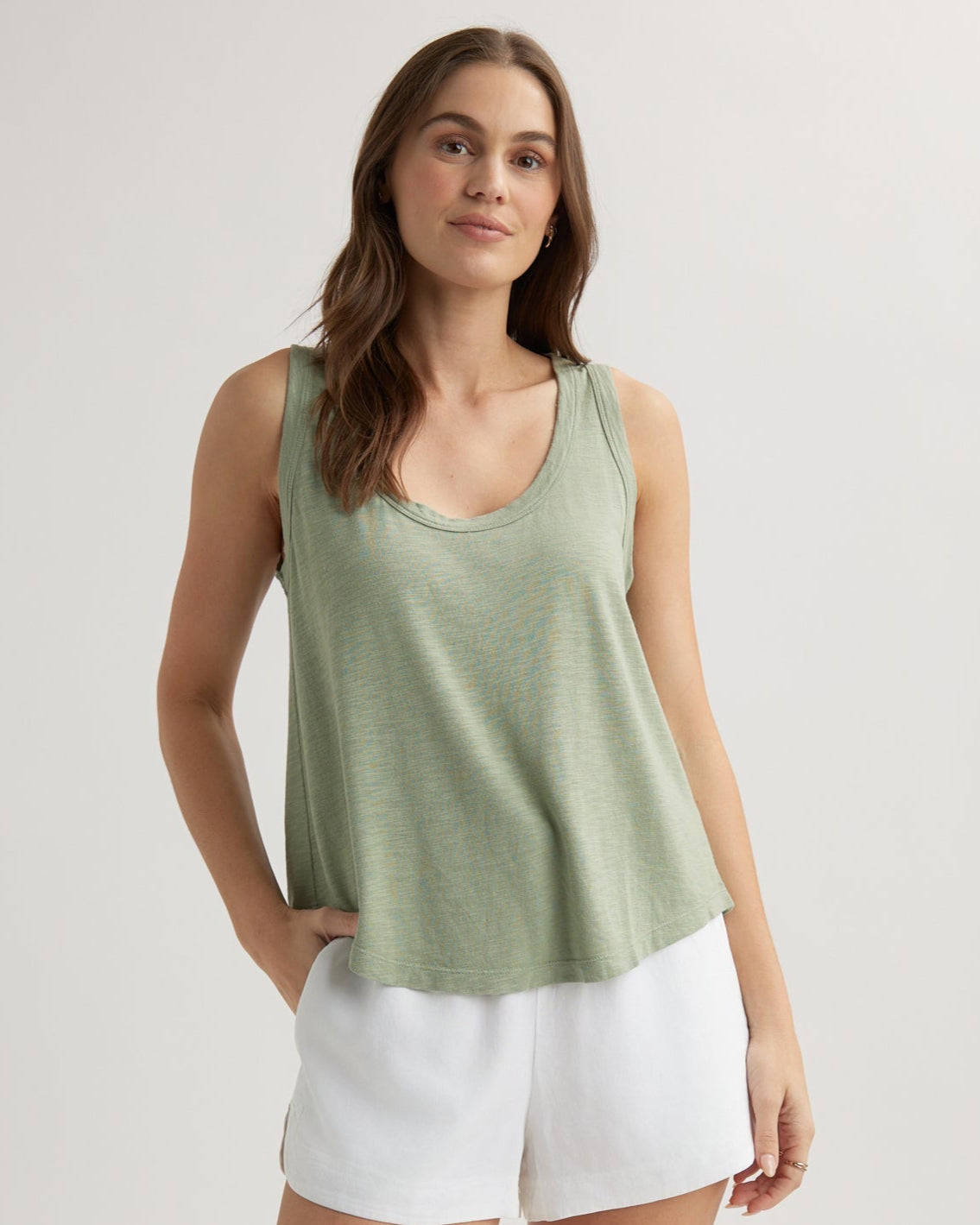 Scoop Neck Tank Top | Olive Grove