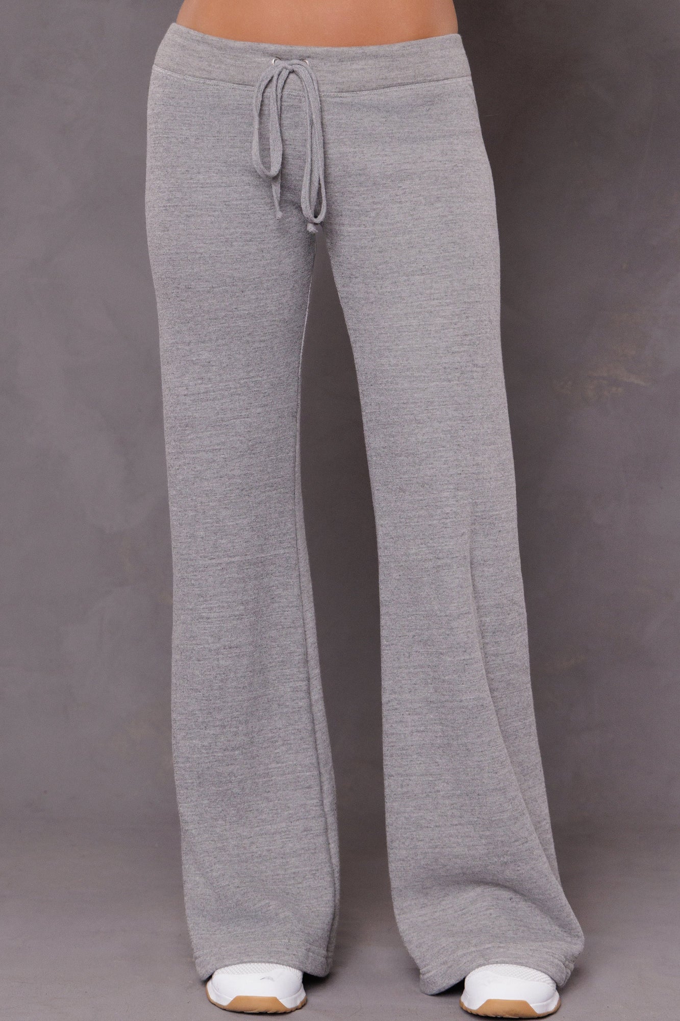 Women | Sherpa Drawstring Flare Sweatpant | Heather Gray