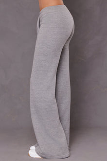 Women | Sherpa Drawstring Flare Sweatpant | Heather Gray