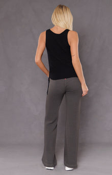 Women | Sherpa Drawstring Flare Sweatpant | Heather/Olive