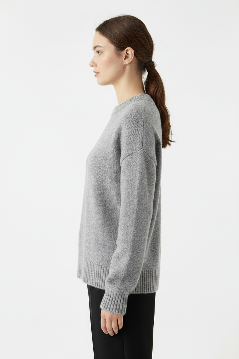 Womens | Frankie Cotton Oversized Crewneck Sweater | Grey