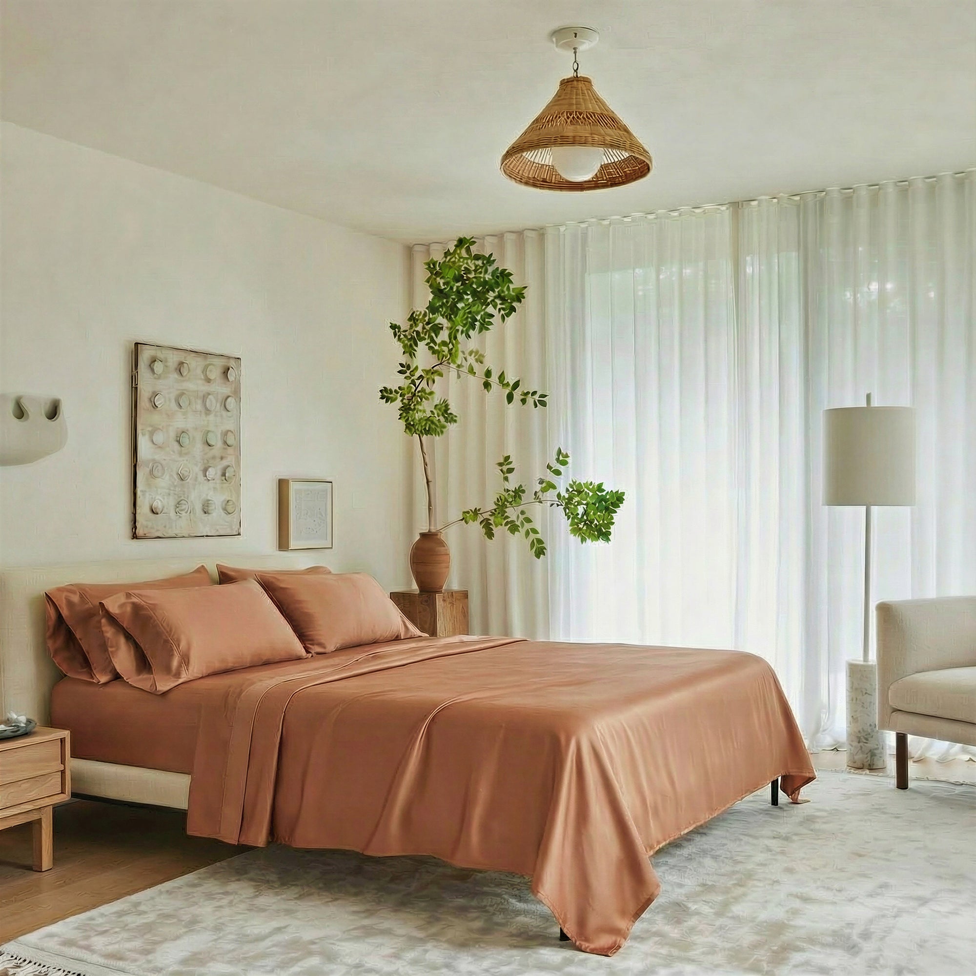 Signature Bamboo Sheet Set, King | Almond Brown