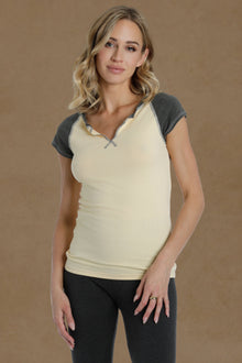 Women | Split Crew Muscle Vintage Tee | Maize