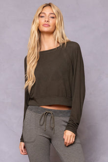 Women | Slouchy Mesh Pullover | Olive