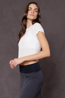 Women | Mesh Crop Tee | White