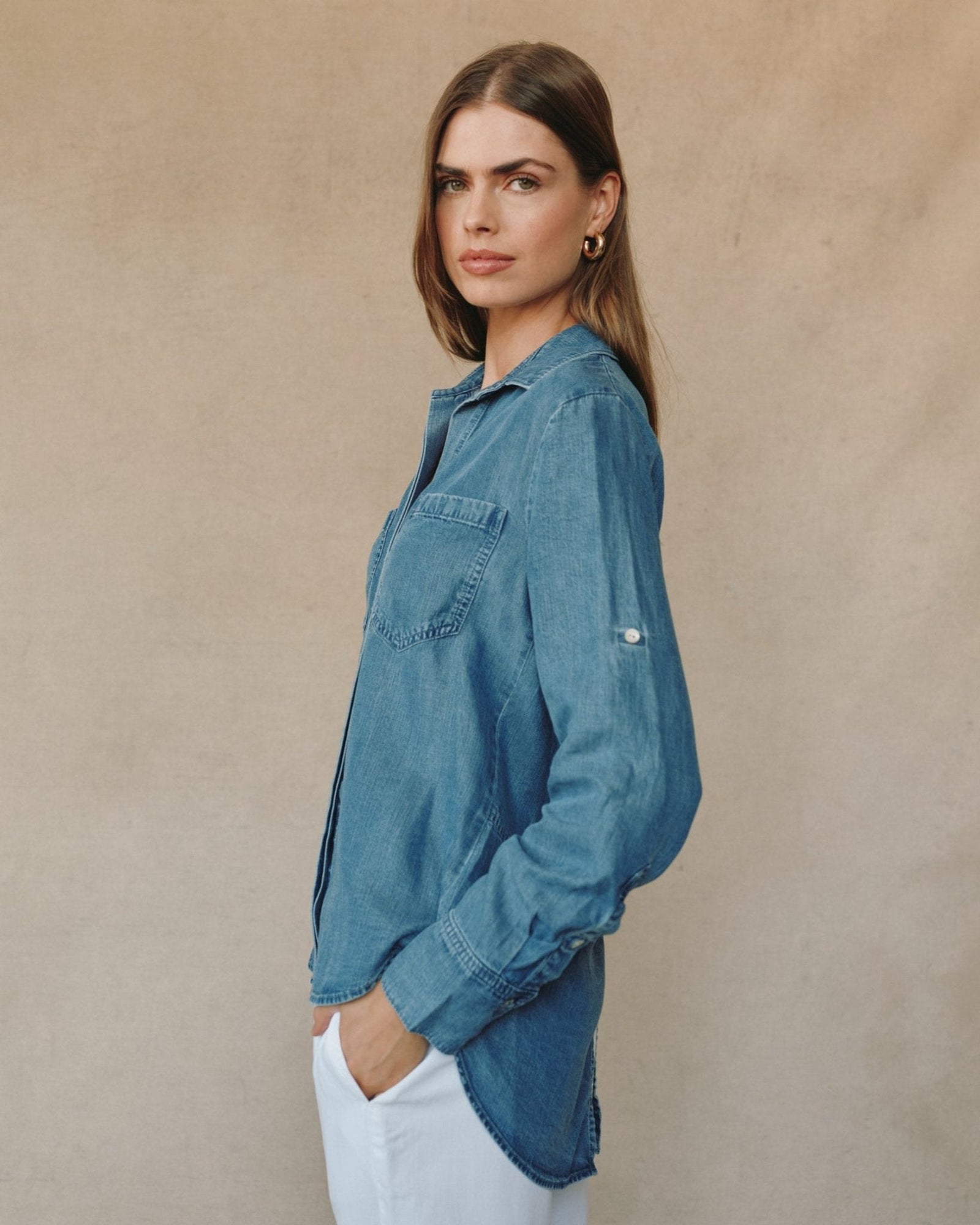 Split Back Button Down | Skyline Spray Wash
