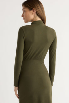 Renee | Suki Mock-Neck Side-Slit Dress in Size Extra Small
