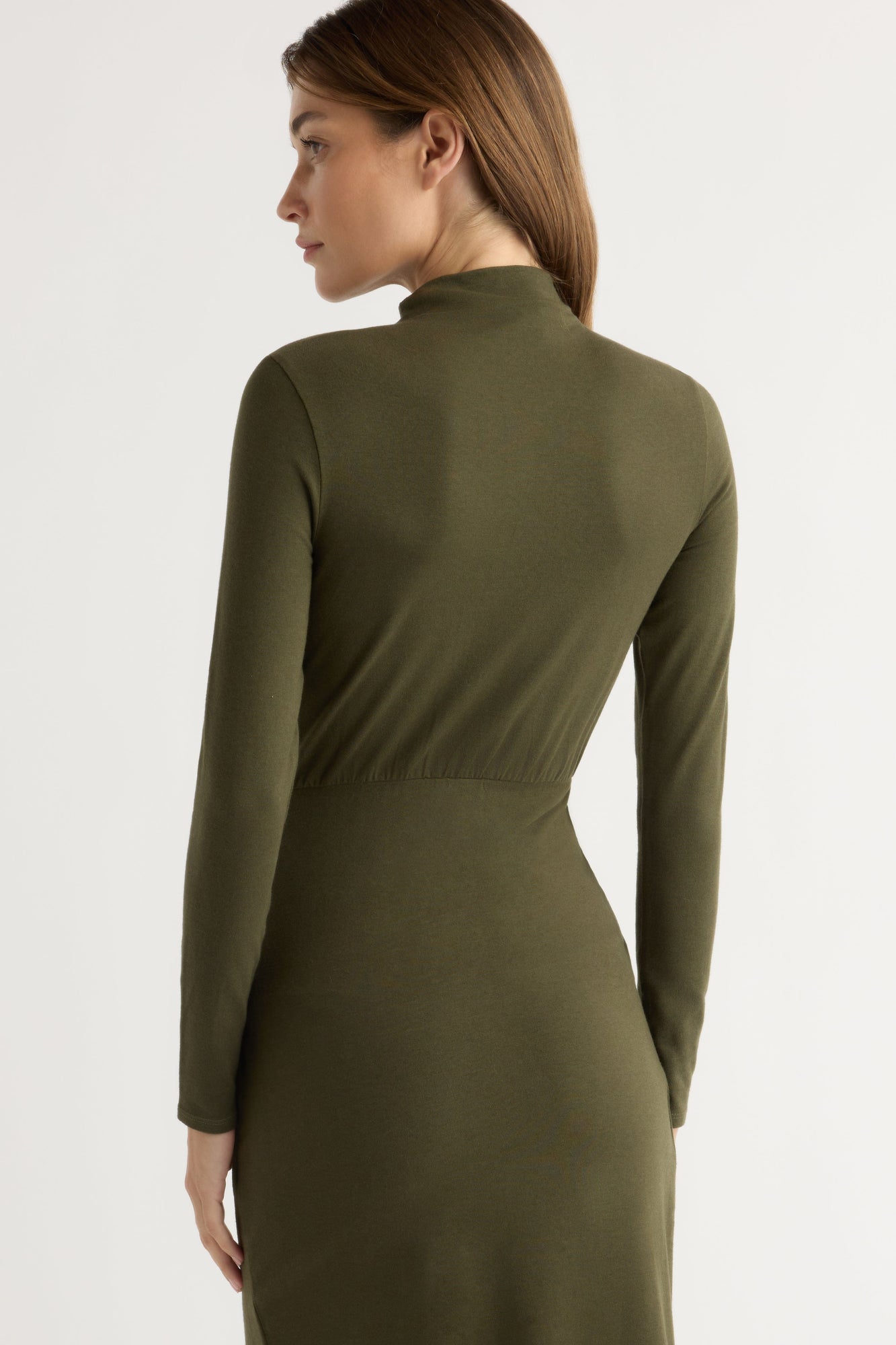 Renee | Suki Mock-Neck Side-Slit Dress in Size Extra Small