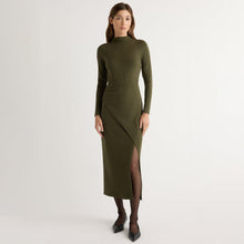 Renee | Suki Mock-Neck Side-Slit Dress in Size Extra Small