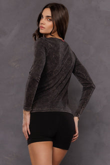 Women | Perfect Henley Tee | Mineral Wash 6