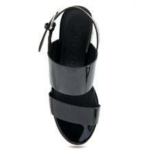 Camilia Sandal Platform | Black Faux Patent
