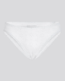 The Daphne Eyelet Bikini Bottom - Solid & Striped