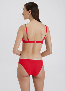 Women | Daphne Ribbed Bikini Top | Lipstick Red