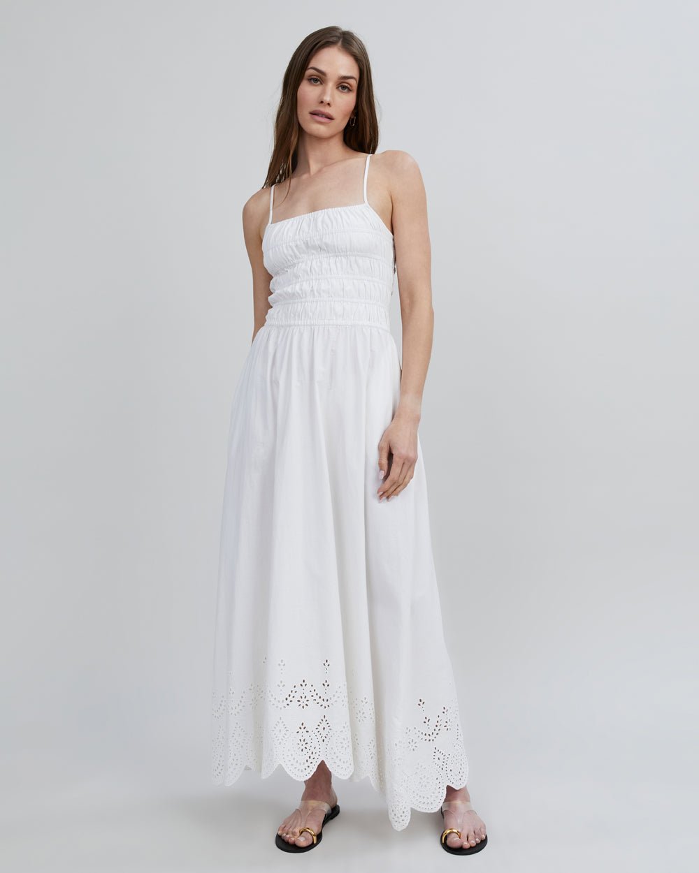 The Eyelet Delta Midi Dress - Solid & Striped