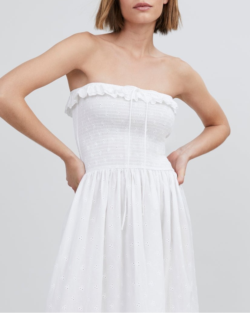 Womens | Eyelet Nicole Dress | Optic White