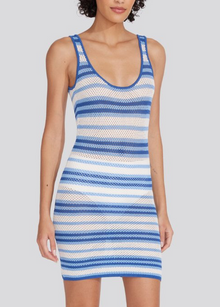 Womens | Kimberly Mini Dress | Marina Blue Stripe