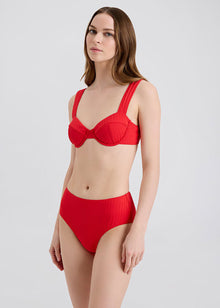 Women | Lilo Ribbed Bikini Bottom | Lipstick Red