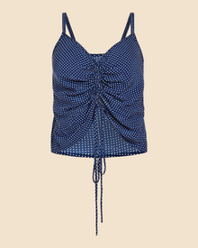 Womens | Lucia Adjustable Tank | Midnight Blue Polka Dot