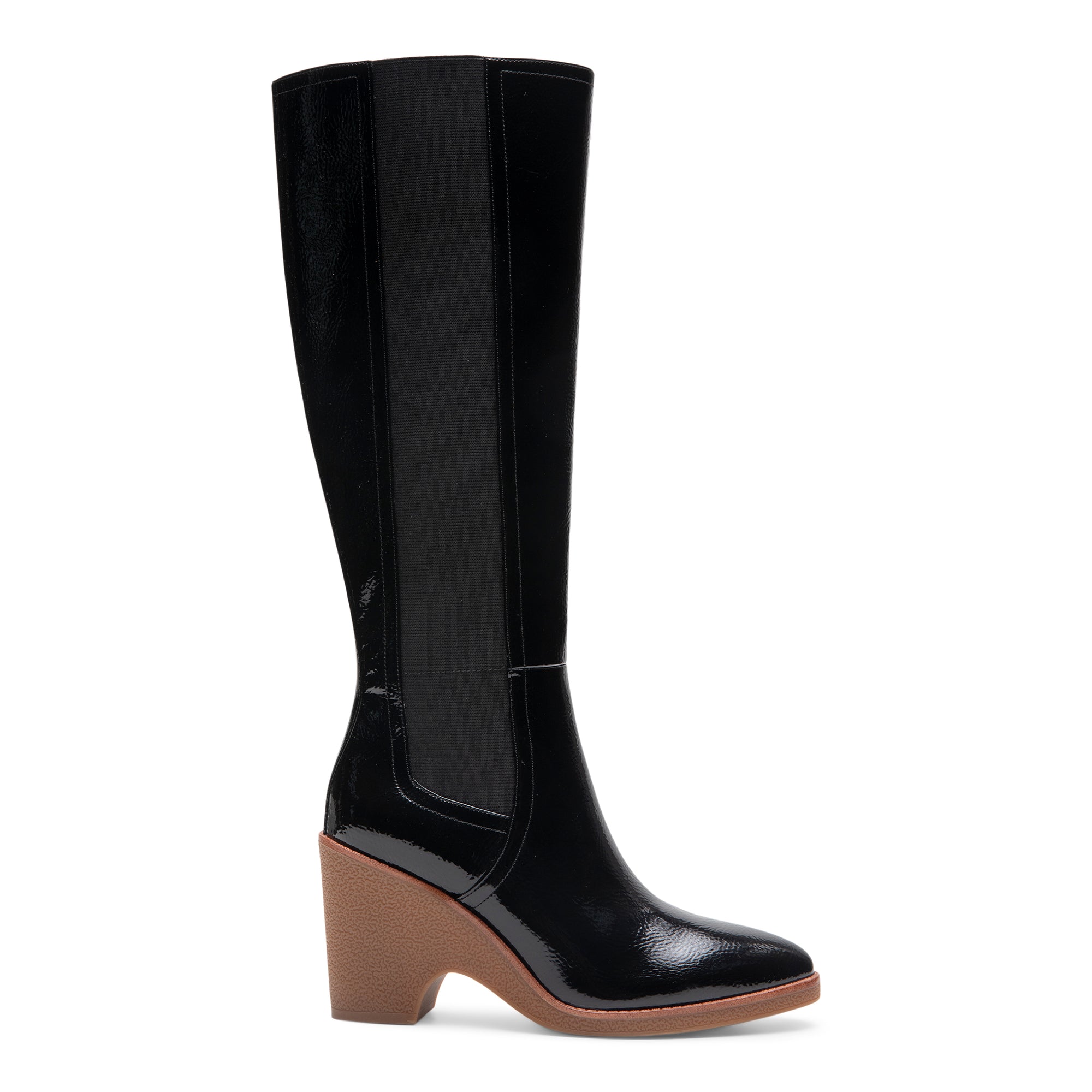Memphis Boot Wedge | Black Patent