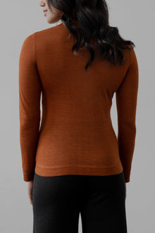 T Neck Pullover | Rust