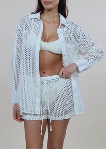 Bronte Button Down Shirt Baby Eyelet Brule - Solid & Striped