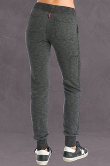 Women | Striated Racing Stripe Fitted Jogger | Black