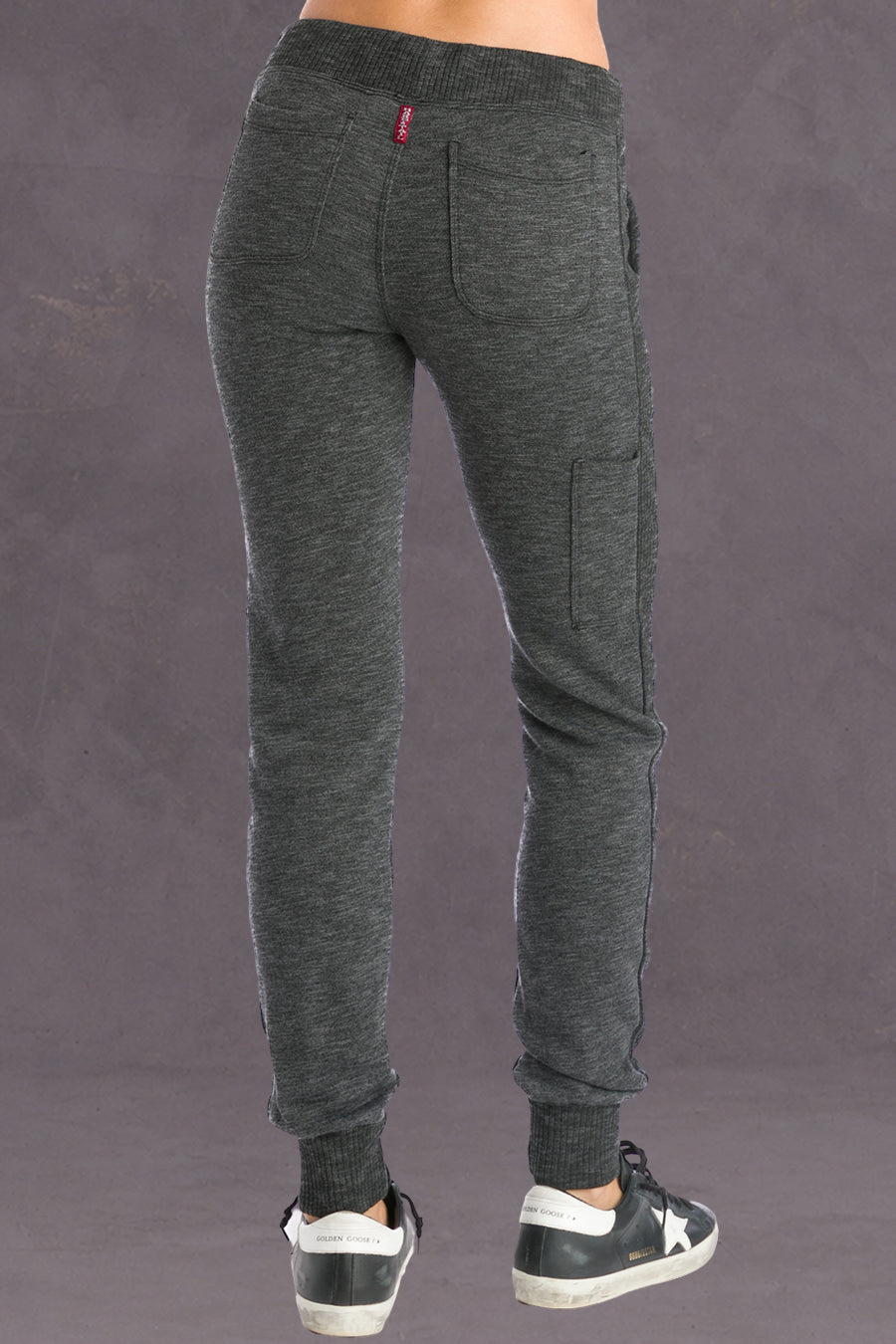 Women | Striated Racing Stripe Fitted Jogger | Black