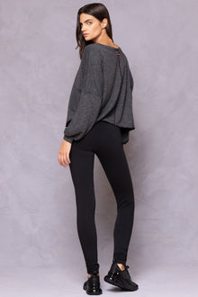 Women | Trifecta French Terry Balloon Sleeve Crop Sweatshirt | Black