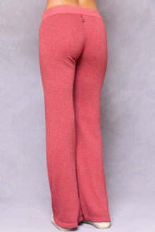 Women | Striated Wide Leg Drawstring Sweatpant | Crimson