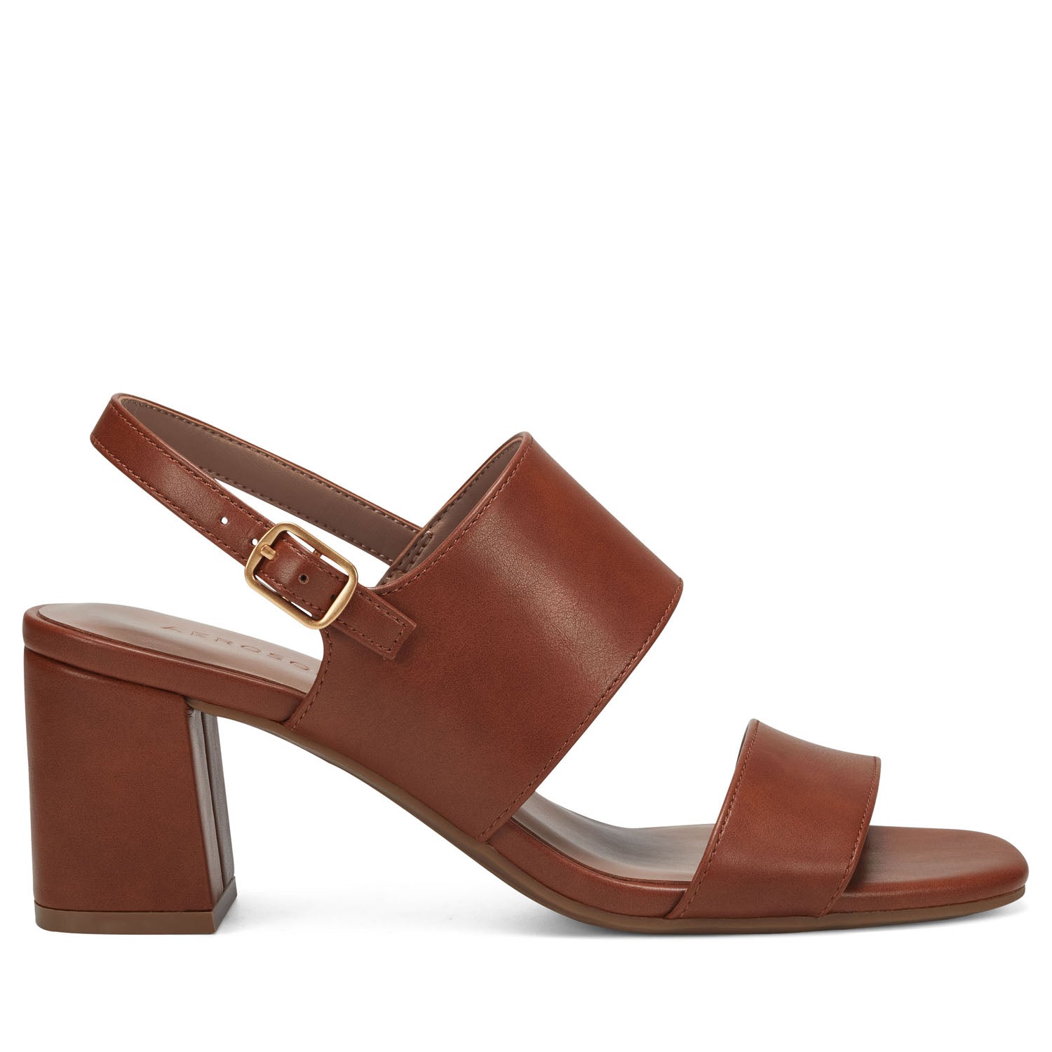 Emmex Sandal Block Heel | Dark Tan Faux Calf
