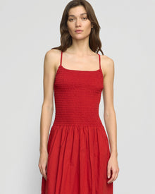 Renee | Venus Smocked Organic Cotton Midi Dress