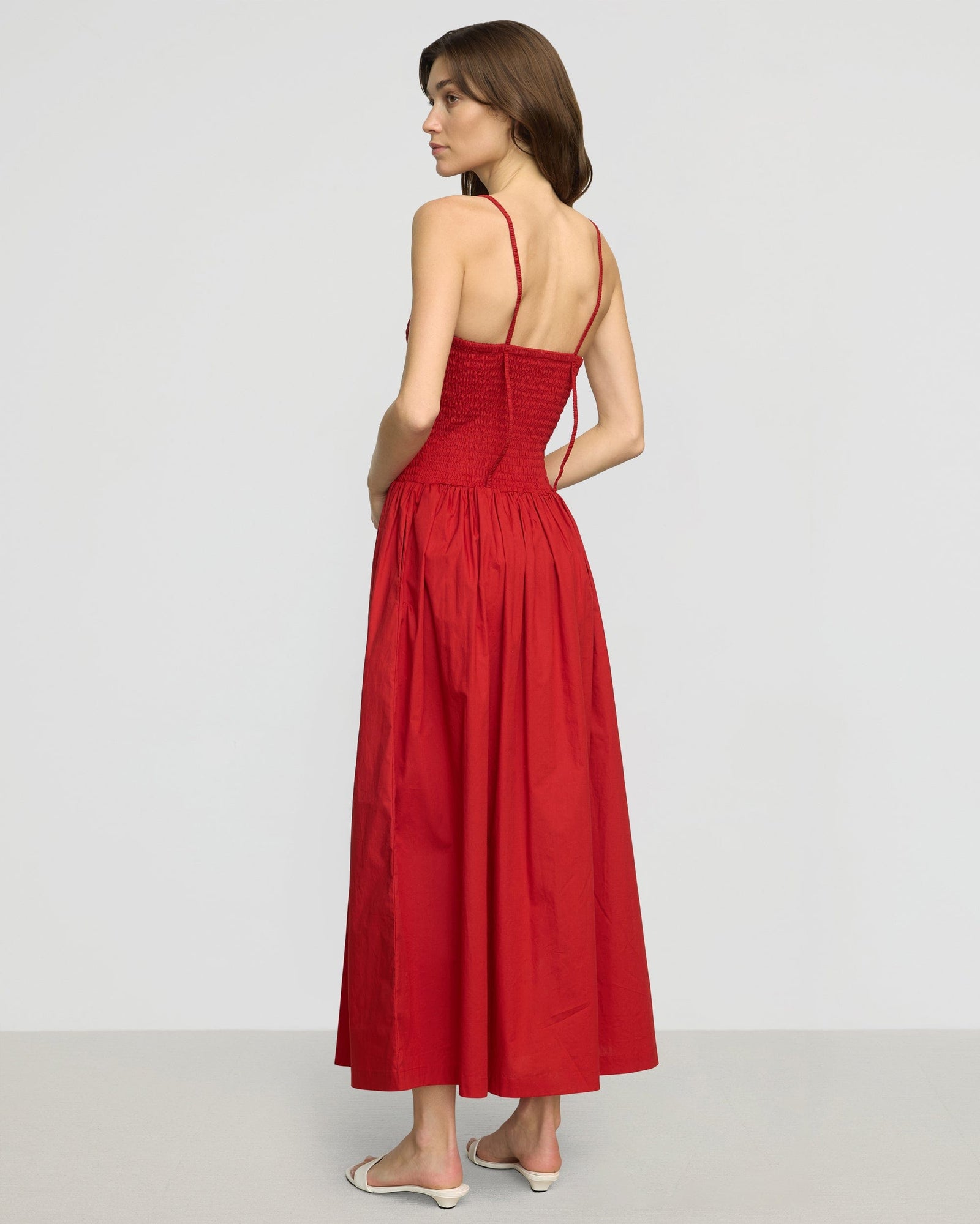 Renee | Venus Smocked Organic Cotton Midi Dress