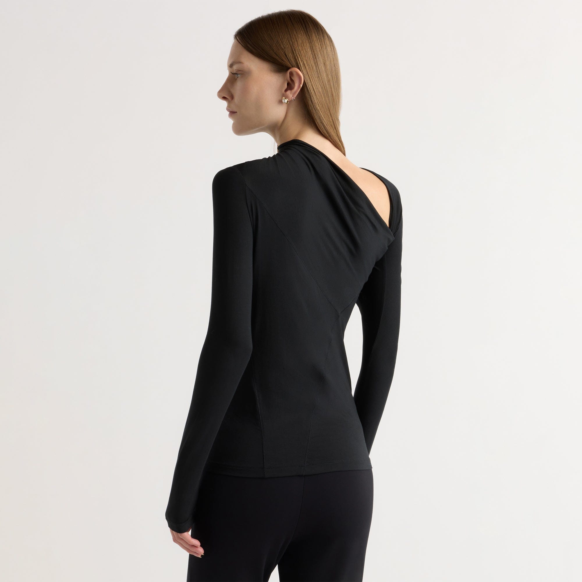 Marije | Veronica Ruched Long-Sleeve Tee in Size Small