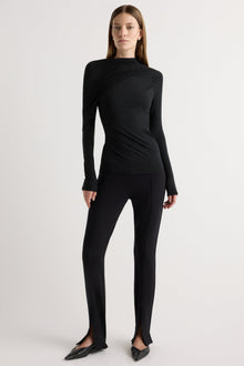 Marije | Veronica Ruched Long-Sleeve Tee in Size Small