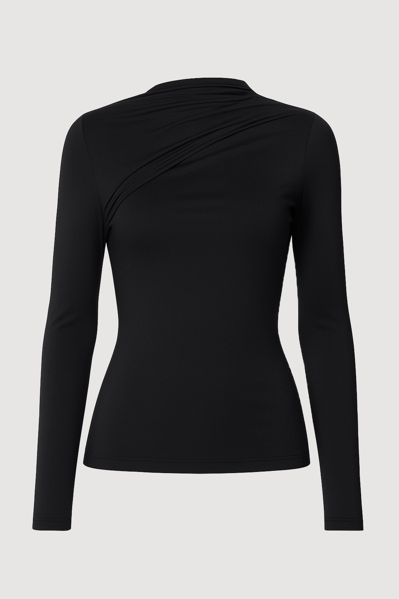 Shelby | Veronica Ruched Long-Sleeve Tee in Size Small - Flat