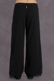 Women | Button Front Layered Pant with Pockets | Black