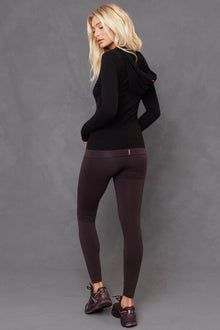 Women | Contour Rolldown Ankle Legging | Charcoal/Plum