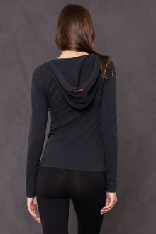 Women | Runner's Zip-Up Fitted Hoodie | Charcoal/Jet