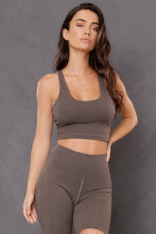 Women | Racerback Midi Bra | Charcoal/Woodsmoke