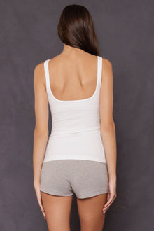 Women | Low Back Sexy Tank with Bra | White