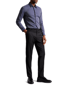Men | Long Sleeve Circle Weave Shirt | Navy